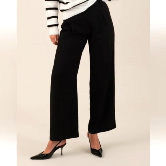 The Workshop - Elegant Black Wide Leg Pants - NWT - Picture 1 of 6